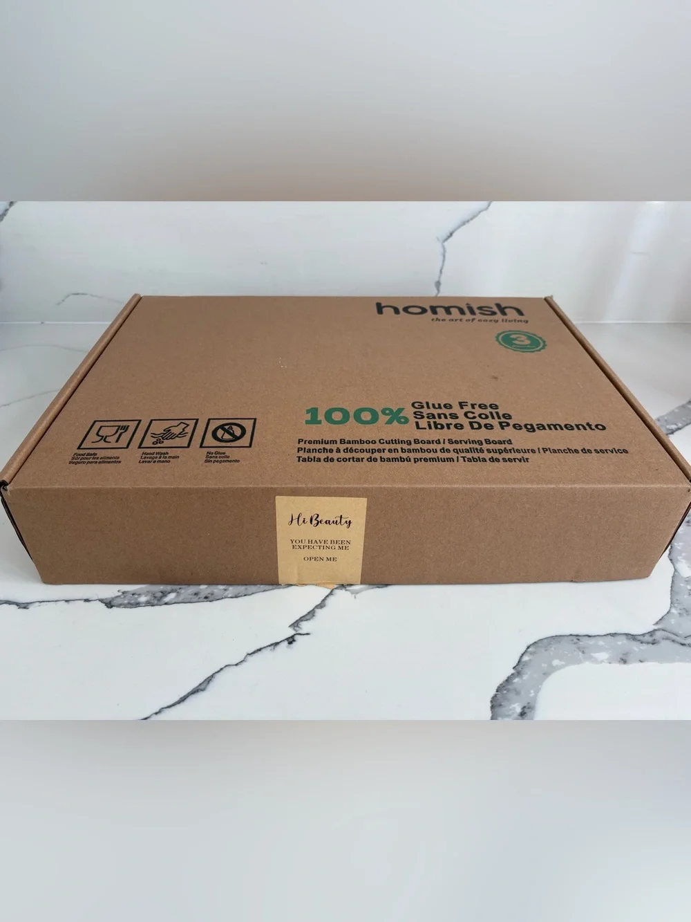 Natural Bamboo Cutting Board Set of 3 - Light Wood